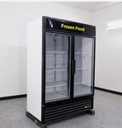 True GDM-49F-LD 54" 2 Glass Swing Door Merchandiser Freezer -high horsepower compressor and evaporator coil maintains a reduced moisture environment at -10°F temperatures. 